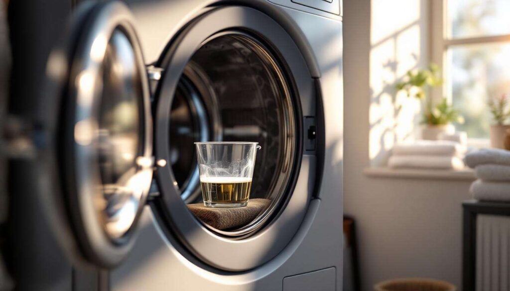 Gib eine Tasse Essig in die Trommel vor dem Waschgang: der Frische-Trick für jede Wäsche