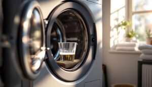 Gib eine Tasse Essig in die Trommel vor dem Waschgang: der Frische-Trick für jede Wäsche