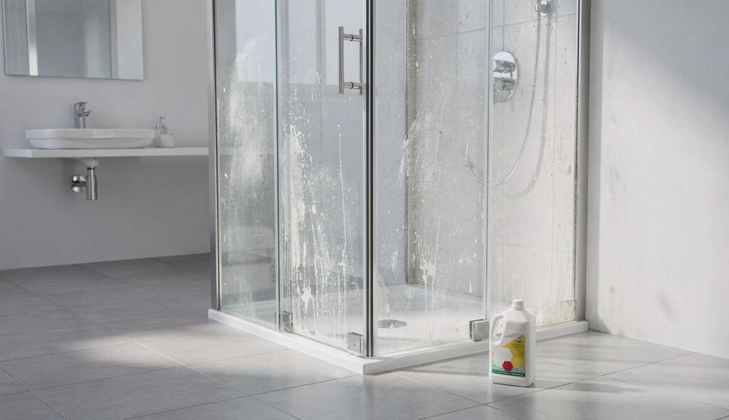 Verkalkte Duschkabine: Dieses 2-Euro-Produkt aus dem Supermarkt wirkt besser als jeder Reiniger