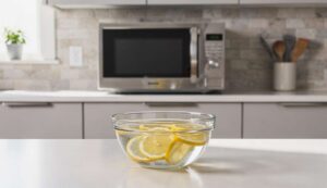 Unangenehme Gerüche in der Mikrowelle: Eine Schale mit Zitronenwasser löst alles in 3 Minuten